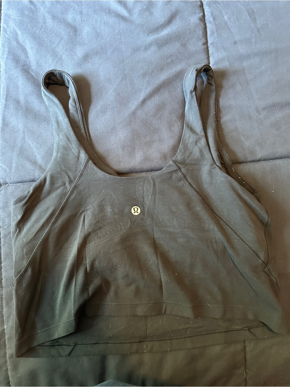 lululemon athletica Black Scoop-Neck Crop Sports Tank